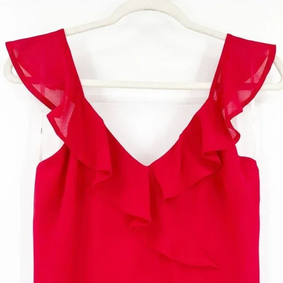 New Lulu's Small Calle Red Ruffled Sleeveless Maxi Dress Sexy Party Cocktail - Picture 5 of 11